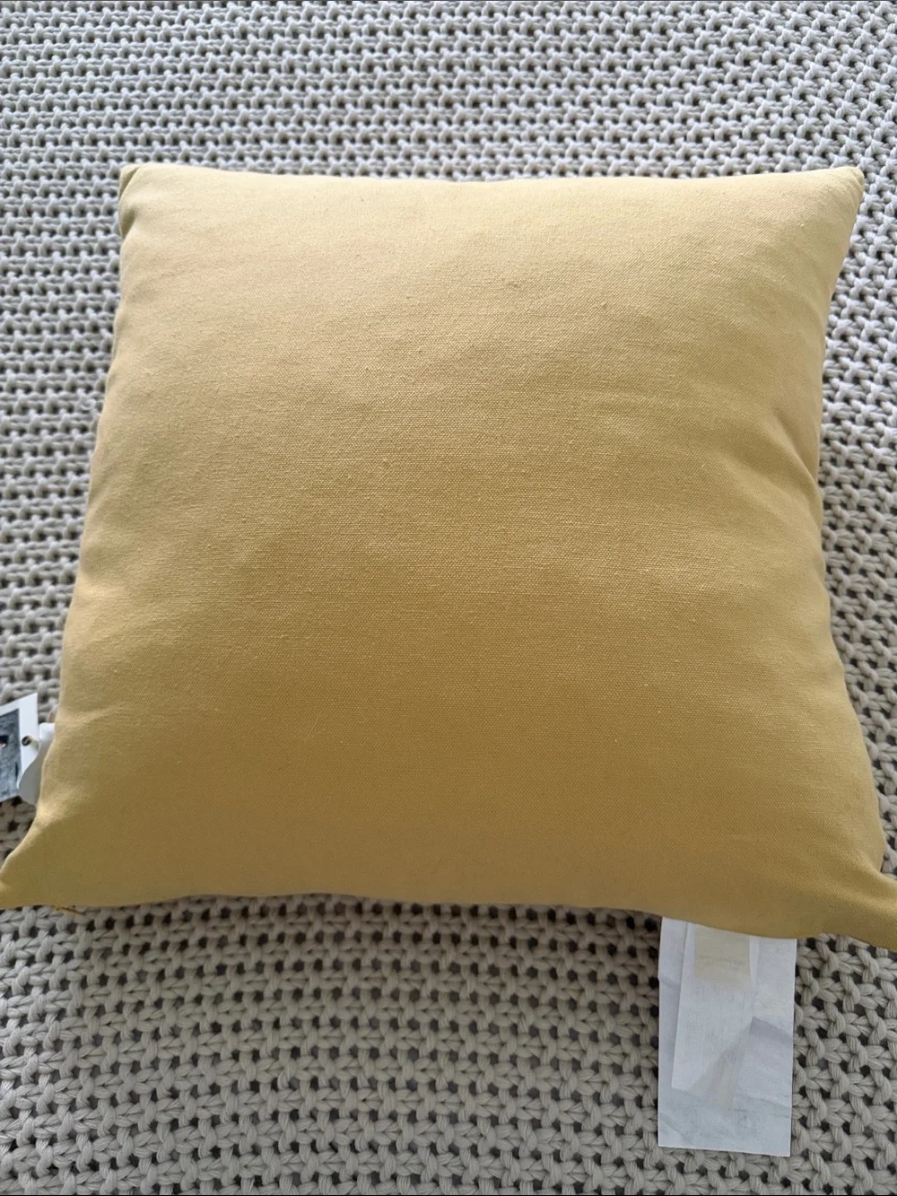 Rae Dunn Golden Yellow Pillow with Bunny Art and 'Some Bunny Loves Me' Text
